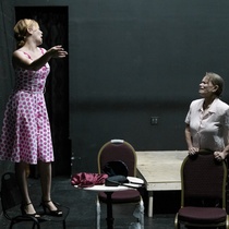 Photographs of a rehearsal for the theatrical production, El día que me quieras