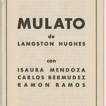 Program for the theatrical production, Mulato