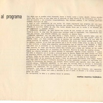 Program for the theatrical production, "Corazón ardiente"