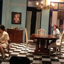 Photographs of a rehearsal for the theatrical production, Contigo, pan y cebolla