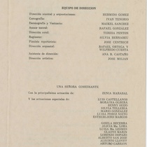 Program for the production, "Una señora comediante (Teatro Musical de La Habana)