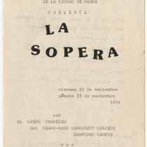 Program for the production, "La sopera"