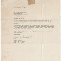 Letter from Estela García to Teresa María Rojas about the production, "La alondra"