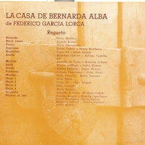 Program for the theatrical production, "La casa de Bernarda Alba"