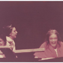 Susana Sosa (Susan B. Anthony), Alina Interián (Amelia Earhart), and Rebeca Sánchez (Joan of Arc), in "Chamber Music"