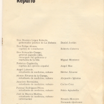 Program for the production, "Los profanadores"