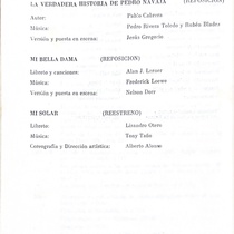 Program for the theatrical production, La corte de Faraon