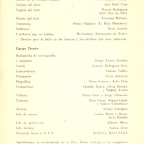 Program for the theatrical production, Plácido