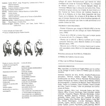 Program for the production, "La niñita querida"