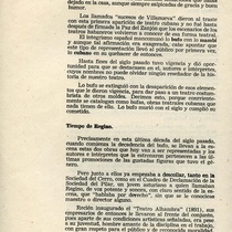 Program for the theatrical production, En tiempos de Don Regino