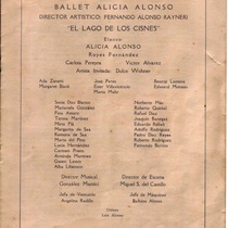 Program for the production, "El lago de los cisnes"