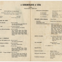 Program for the production, "Añorada Cuba: Tercer Festival Folklórico"