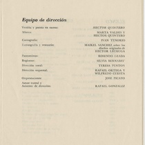 Program for the production, "Decamerón (Teatro Musical de La Habana)