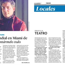 Newspaper press clipping for the theatrical production, Vuelve a contármelo todo