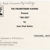 Invitation for the production, "No exit"