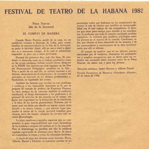 Program for the festival, Festival de Teatro de La Habana 1982