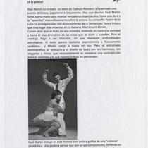 Press note for the production, "Matrimonio blanco"