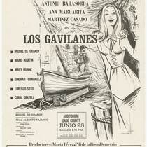 Playbill for the production, "Los gavilanes" (The sparrowhawks)