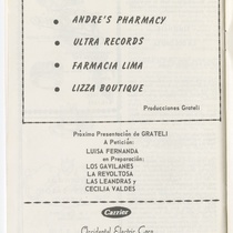 Program for the production, "La dolorosa" (The pained one)