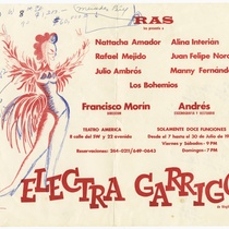 Playbill for the production, "Electra Garrigó" (Miami, 1978)