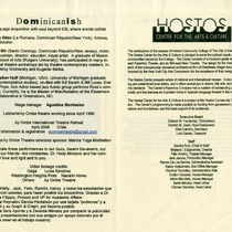 Program for the performance, Dominicanish