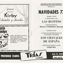 Program for the production, "Navidades 77" (Christmas '77)