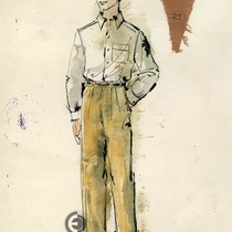 Costume designs for the theatrical production, "Aire frío"