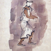 Costume Design Drawings (21-40) for the production, "Oh, la gente"