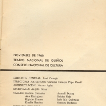 Program for the theatrical production, Shangó de Ima