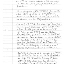 Letter from Francisco Morín to Carlos Espinosa, 1998