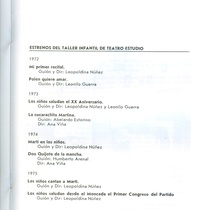 Information leaflet about the history of the "Grupo Teatro Estudio"