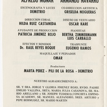 Program for the production, "El sonido de la música"