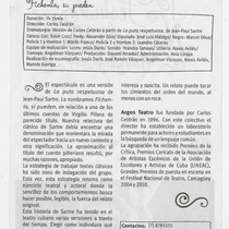 Program for the theatrical production, Fíchenla, si pueden