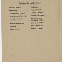 Program for the production, "En el viejo varietés (Teatro Musical de La Habana)