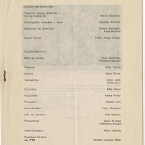 Program for the production, "El premio flaco"