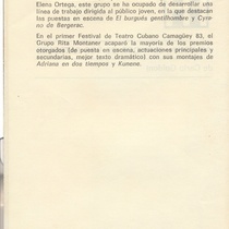 Program for the theatrical production, Arlequín de dos patrones (Festival de Teatro 1984)