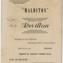 Program for the theatrical production, Malditos"