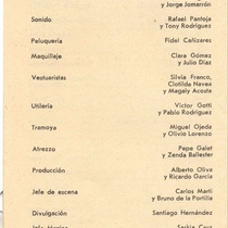 Program for the theatrical production, Esquina peligrosa