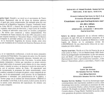 Program for the Primer Festival Internacional del Monólogo