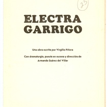 Program for the theatrical production, Electra Garrigó