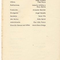 Program for the production, "La proposición"