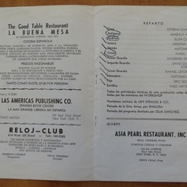 Program for the theatrical production, Antígona (New York, 1969)