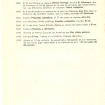 Program for the theatrical production, Aire frío