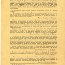 Program for the production, "La luna en el pantano"