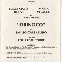 Program for the production, "Mimi y Fifí en el Orinoco"