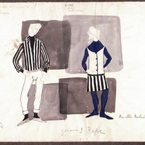 Costume Design Drawings (1-20) for the production, "Oh, la gente"