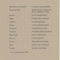 Program for the production, "Bartolo tenía una falta (Teatro Musical de La Habana)