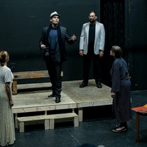 Photographs of a rehearsal for the theatrical production, El día que me quieras