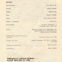 Program for the theatrical production, "La escuela de los parientes"