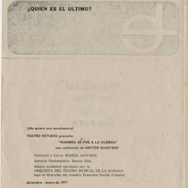 Program for the production, "Mambrú se fue a la guerra" (Teatro Estudio)